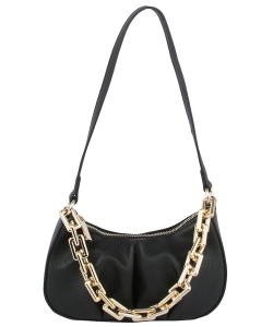 Chain Link Shoulder Bag LHU418 BLACK